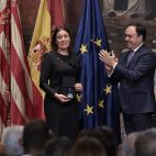 Distinciones 9 d’Octubre las reivindicaciones de los premiados en el Palau de la Generalitat. / EFE/ Biel Aliño