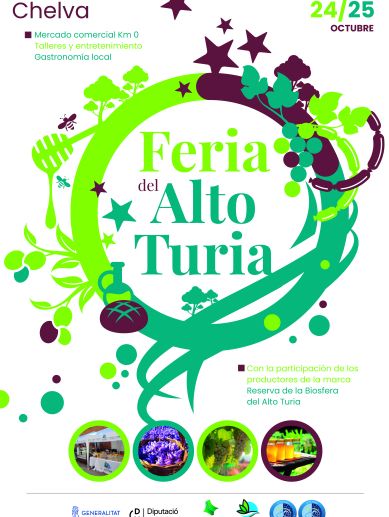 Cartel de la Feria del Alto Turia, que reunirá en Chelva productos locales, gastronomía y tradiciones los días 24 y 25 de octubre.