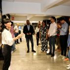 Autoridades y vecinos en la inauguración del Museo Industrial y de la Memoria Obrera del Port de Sagunt.