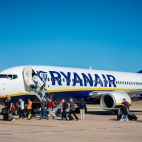 Un avión de Ryanair en la pista del aeropuerto de Castellón, que contará con una nueva ruta a Memmingen desde finales de marzo de 2027.
