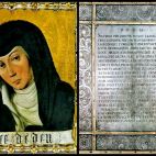 Tabla de la Mare de Déu del Miracle de Cocentaina, junto al acta notarial de 1520 que recoge las declaraciones de los testigos