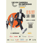 Cartell de la XIV Carrera d’Empreses València by Cyes, que se celebra el 2 de maig de 2027.