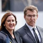 La alcaldesa de Valencia, María José Catalá, junto al líder del PP, Alberto Núñez Feijóo.
