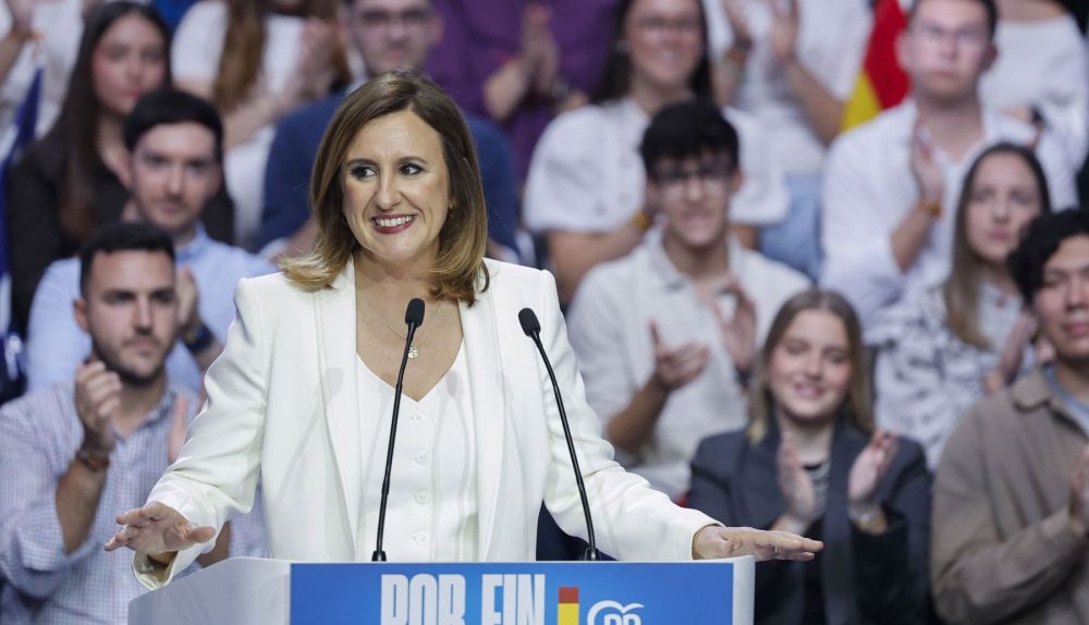 La alcaldesa de Valencia, María José Catalá, durante la clausura del mitin que esta formación ha celebrado este viernes en el Palau de las Arts de Valencia. / EFE-Ana Escobar La alcaldesa de Valencia, María José Catalá, durante la clausura del mitin que esta formación ha celebrado este viernes en el Palau de las Arts de Valencia. / EFE-Ana Escobar