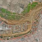 Plànol aeri de la zona de Torrent més propera als barrancs.
