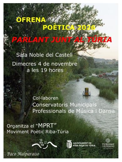 Cartell de ‘Ofrena Poètica 2026’, que arriba a la Sala Noble del Castell de Riba-roja de Túria el 4 de novembre