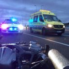 Escenario de un accidente de moto.