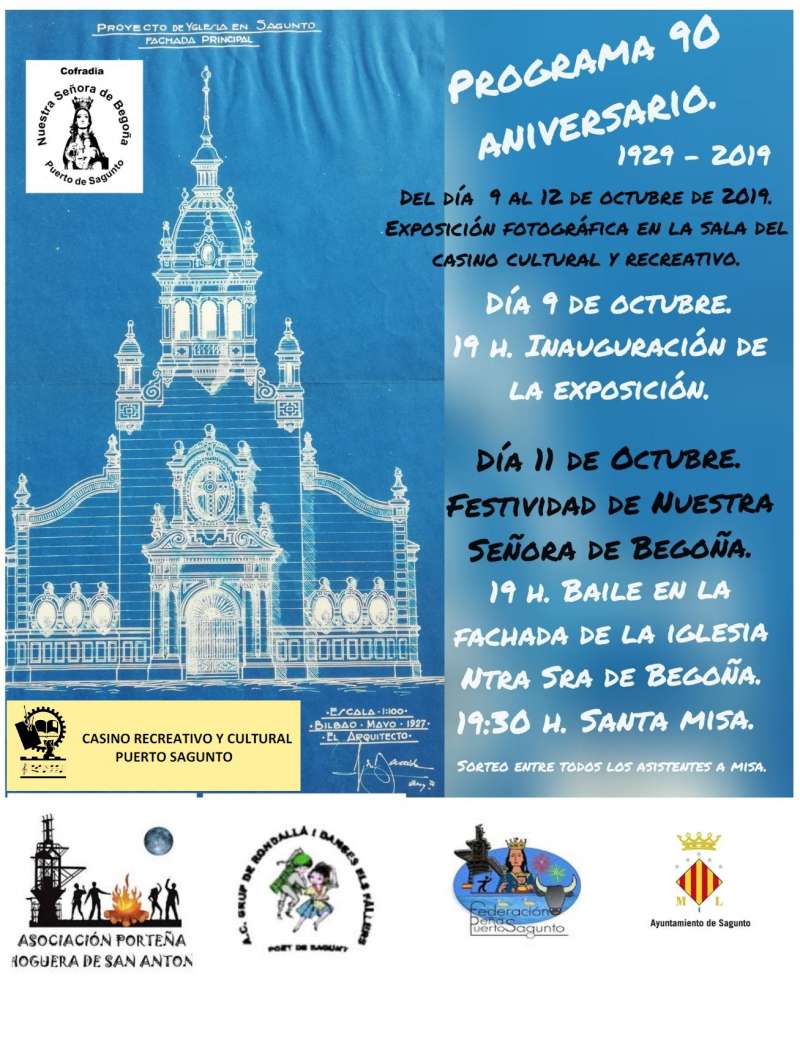 Cartel con los actos conmemorativos a Nuestra Señora de Begoña. EPDA