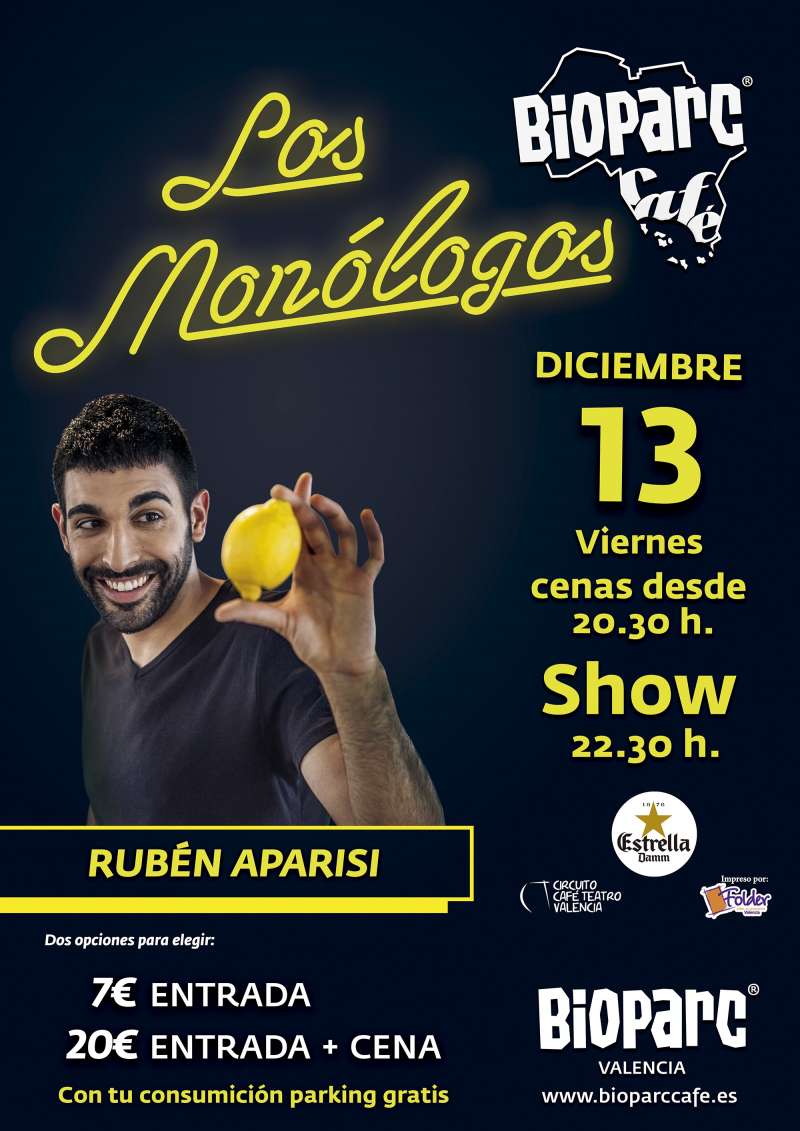 Cartel del monólogo de Rubén Aparisi en el BIOPARC. -EPDA