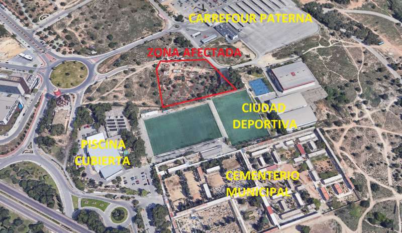 Zona donde se ubicará la pista en Paterna. EPDA